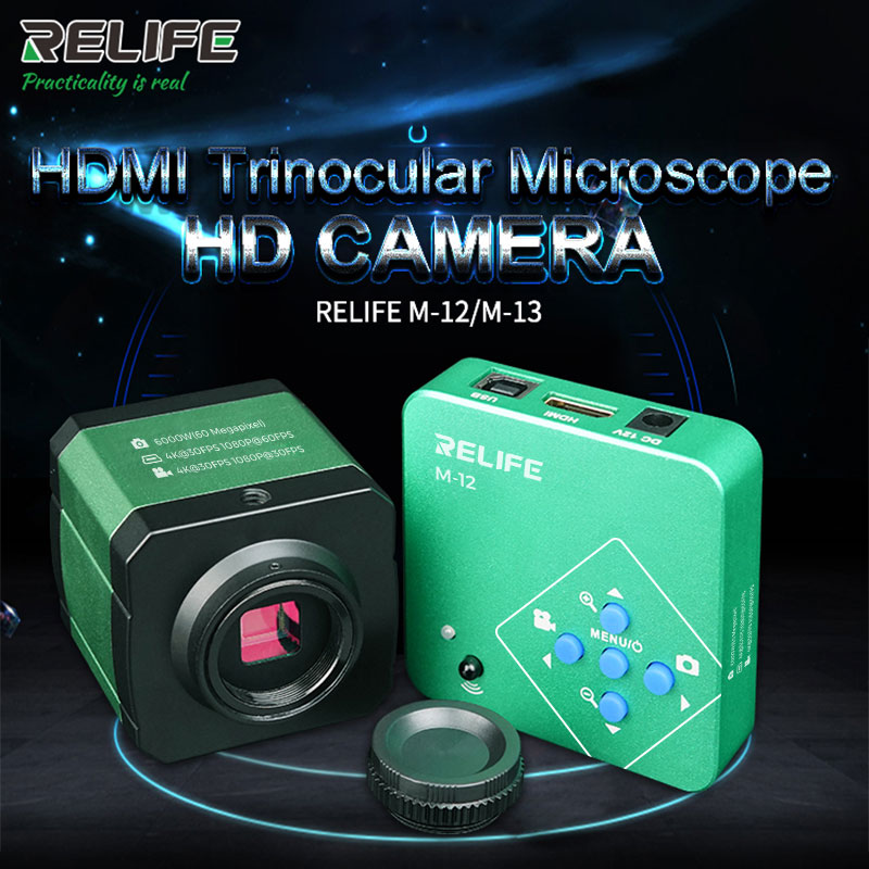 Electronics Repair Microscope - RELIFE M-12/M-13 Trinoküler Mikroskop HD Kamera